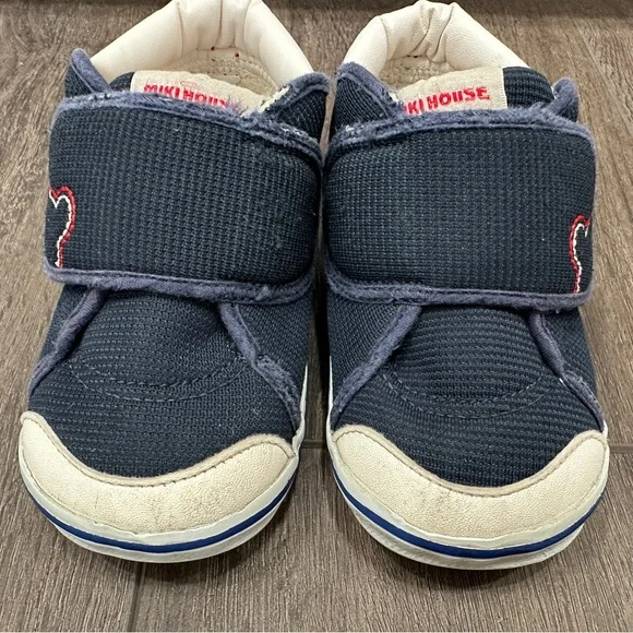 MIKI HOUSE navy blue toddler kids shoes. Size 15cm. US 9 EU 25 pre-owned - Picture 4 of 13